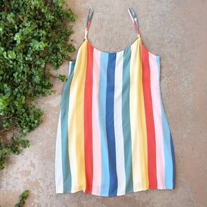 Reformation Lindsay Starburst Rainbow Stripe Dress
